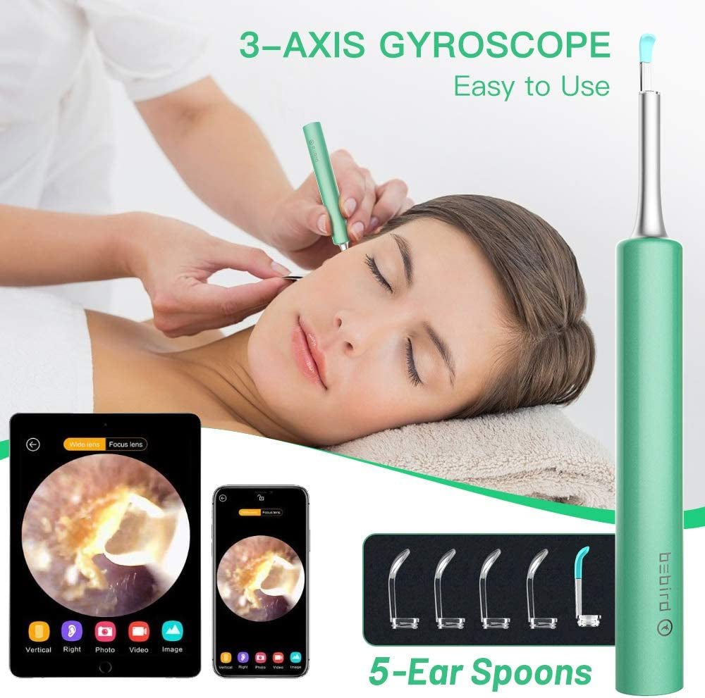 Ear Wax Removal Endoscope, Earwax Remover Tool, Ear Camera,1080P FHD Wireless Ear Otoscope with 6 LED Lights,Ear Scope with Ear Wax Cleaner Tool for Iphone, Ipad & Android Smart Phones (Blue)